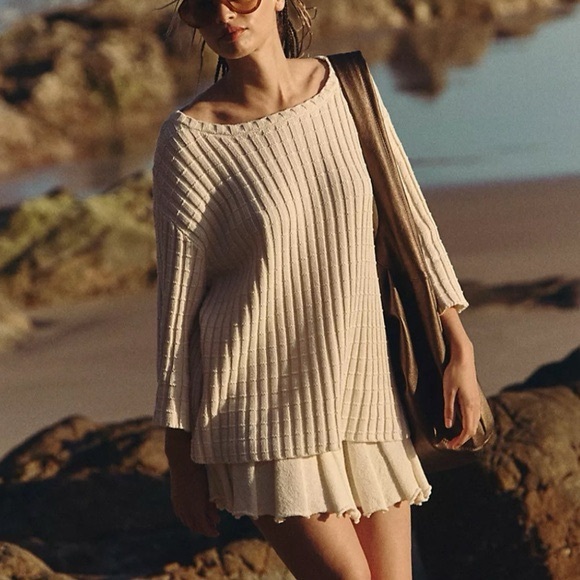 NWT Free People Kenzie Sweater Natural Ivory Cream XS